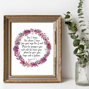 Jeremiah 29:11 Purple Wreath Printable