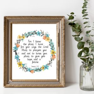 Jeremiah 29:11 Blue Wreath Printable