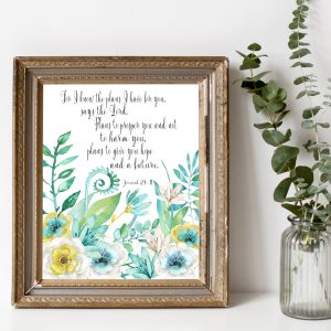 Jeremiah 29:11 Tropical Scripture Printable