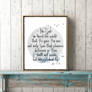 John 3:16 Watercolor Scripture Printable