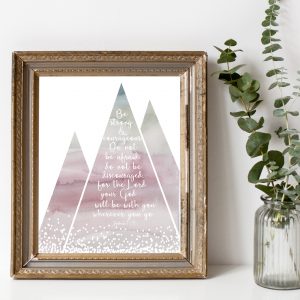 Joshua 1:9 Pink Scripture Printable
