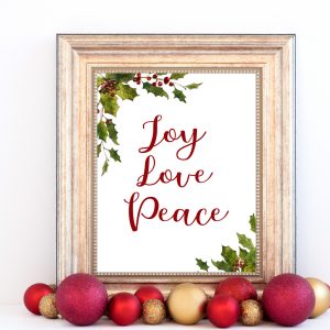 Joy Love Peace Mistletoe Printable