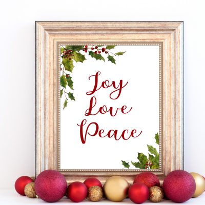 Joy Love Peace Mistletoe Printable