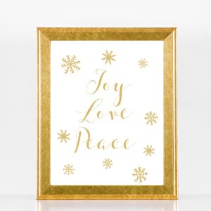 Gold Joy Love Peace Poster