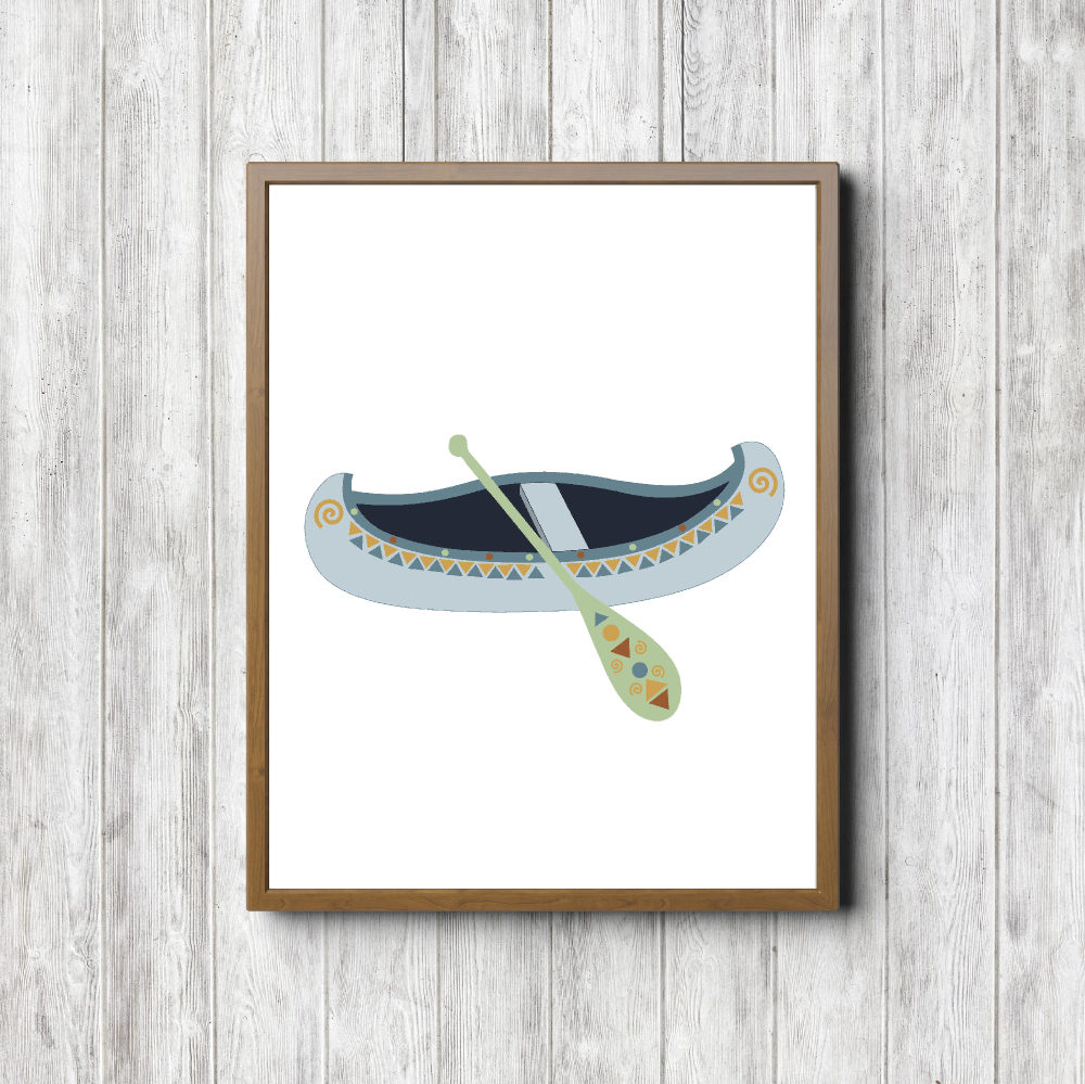 Blue Kayak Tribal Printable