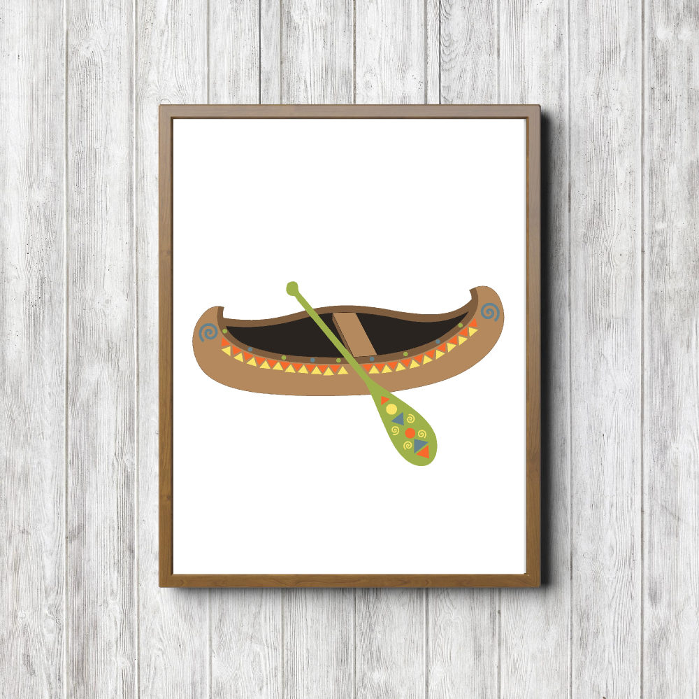 Brown Kayak Tribal Printable