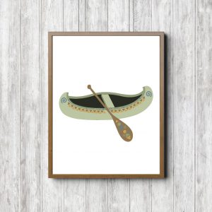 Green Kayak Tribal Printable