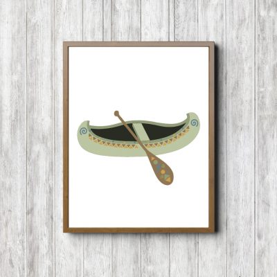 Green Kayak Tribal Printable