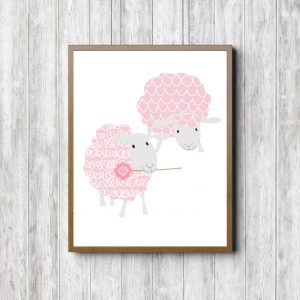 Pink Patterns Sheep Printable