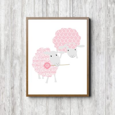 Pink Patterns Sheep Printable
