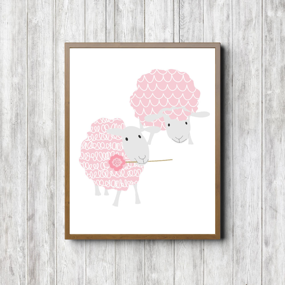 Pink Patterns Sheep Printable
