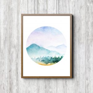 Misty Mountains Landscape Printable