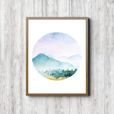 Misty Mountains Landscape Printable