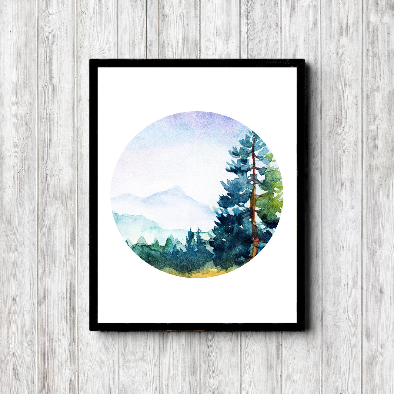 Forest View Watercolor Landscape Printable