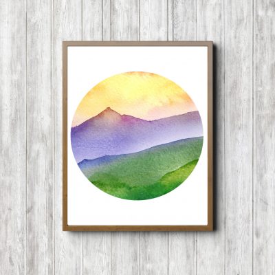 Colorful Watercolor Landscape Printable