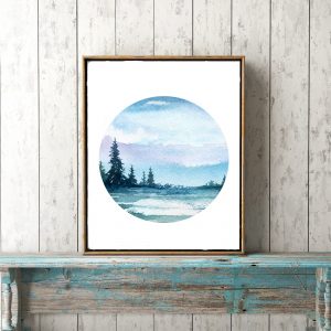 Meadow Watercolor Landscape Printable