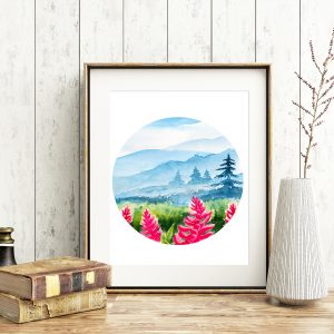 Meadow Forest Landscape Printable