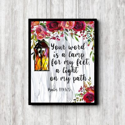 Psalm 119:105 Floral Scripture Printable