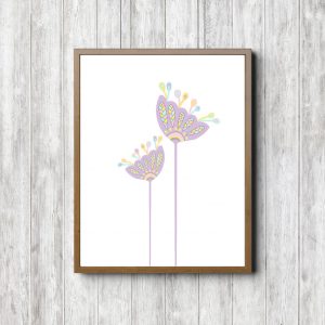 Lavender Minimalist Flowers Printable