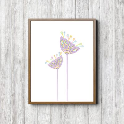 Lavender Minimalist Flowers Printable