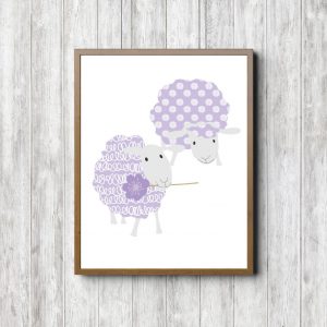 Lavender Patterns Cute Sheep Printable