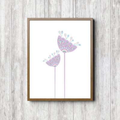 Modern Minimalist Lavender Flowers Printable