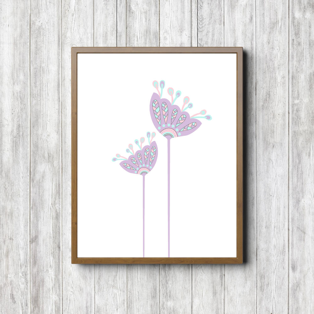 Modern Minimalist Lavender Flowers Printable