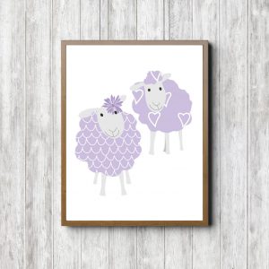 Lavender Patterns Sheep Printable
