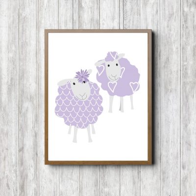 Lavender Patterns Sheep Printable