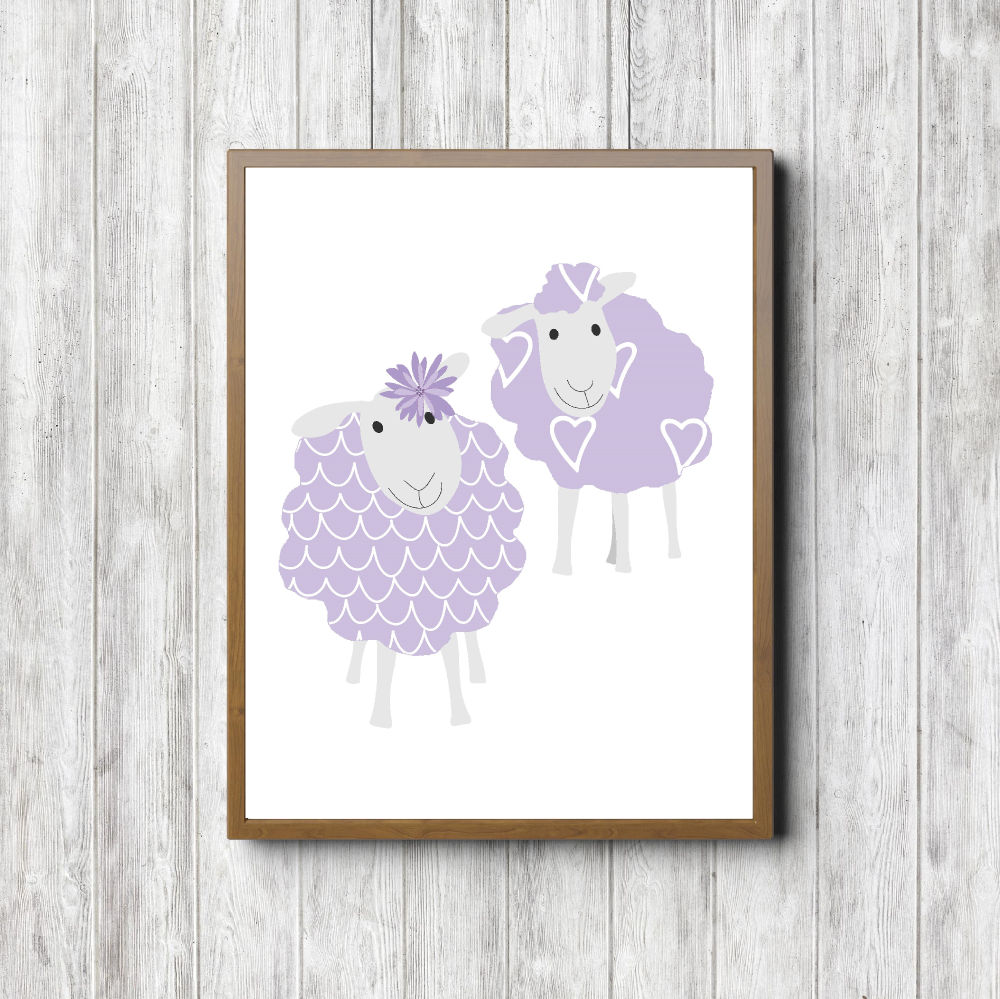 Lavender Patterns Sheep Printable