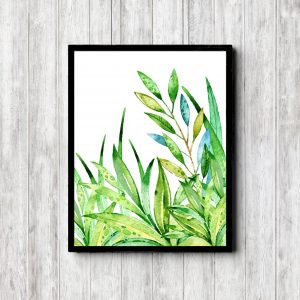 Blue & Green Leaves Botanical Printable