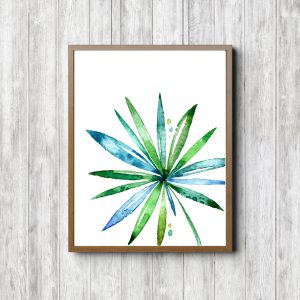 Blue & Green Tropical Leaf Printable