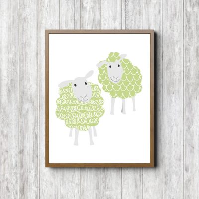 Lime Patterns Sheep Printable