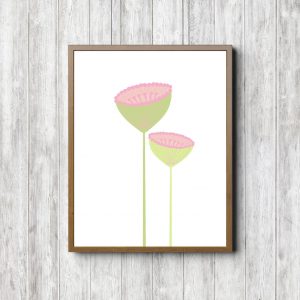 Printable Lime Pincushion Flowers