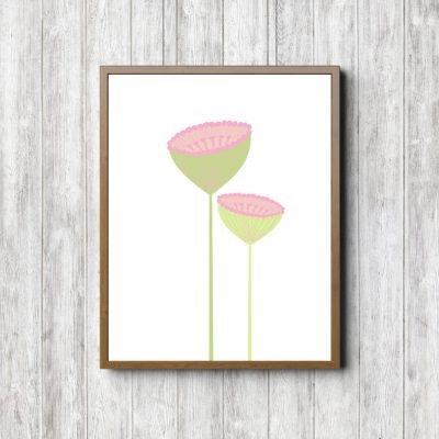 Printable Lime Pincushion Flowers