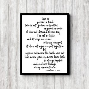 1 Corinthians 13:4-7 Black Marker Printable