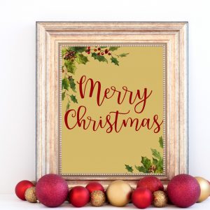 Merry Christmas Mistletoe Poster