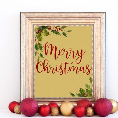 Merry Christmas Mistletoe Poster