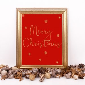 Merry Christmas Red Printable Poster
