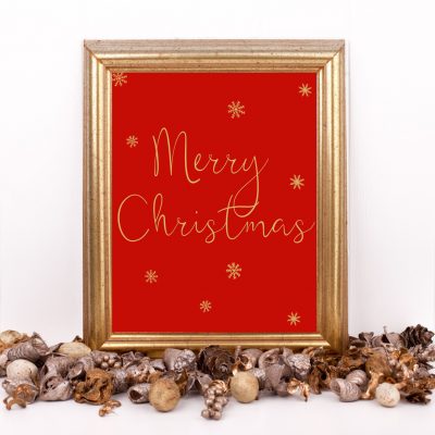 Merry Christmas Red Printable Poster
