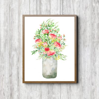 Rose Bouquet Printable Poster