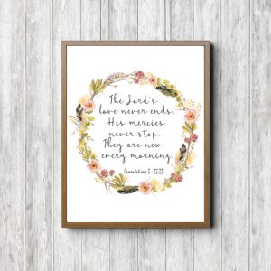 Lamentations 3:22-23 Spring Scripture Printable