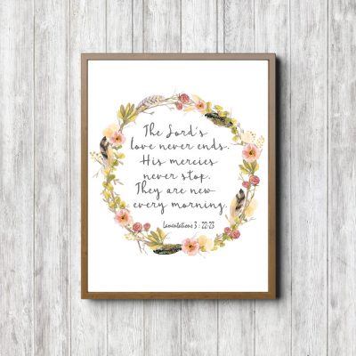 Lamentations 3:22-23 Spring Scripture Printable