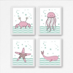Mint & Pink Nautical Nursery Printables