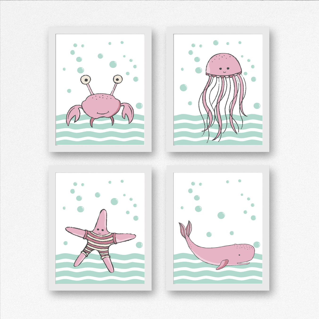Mint & Pink Nautical Nursery Printables