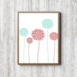 Mint & Coral Girls Room Printable