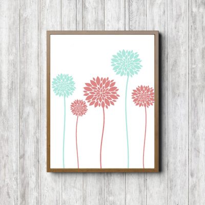 Mint & Coral Girls Room Printable