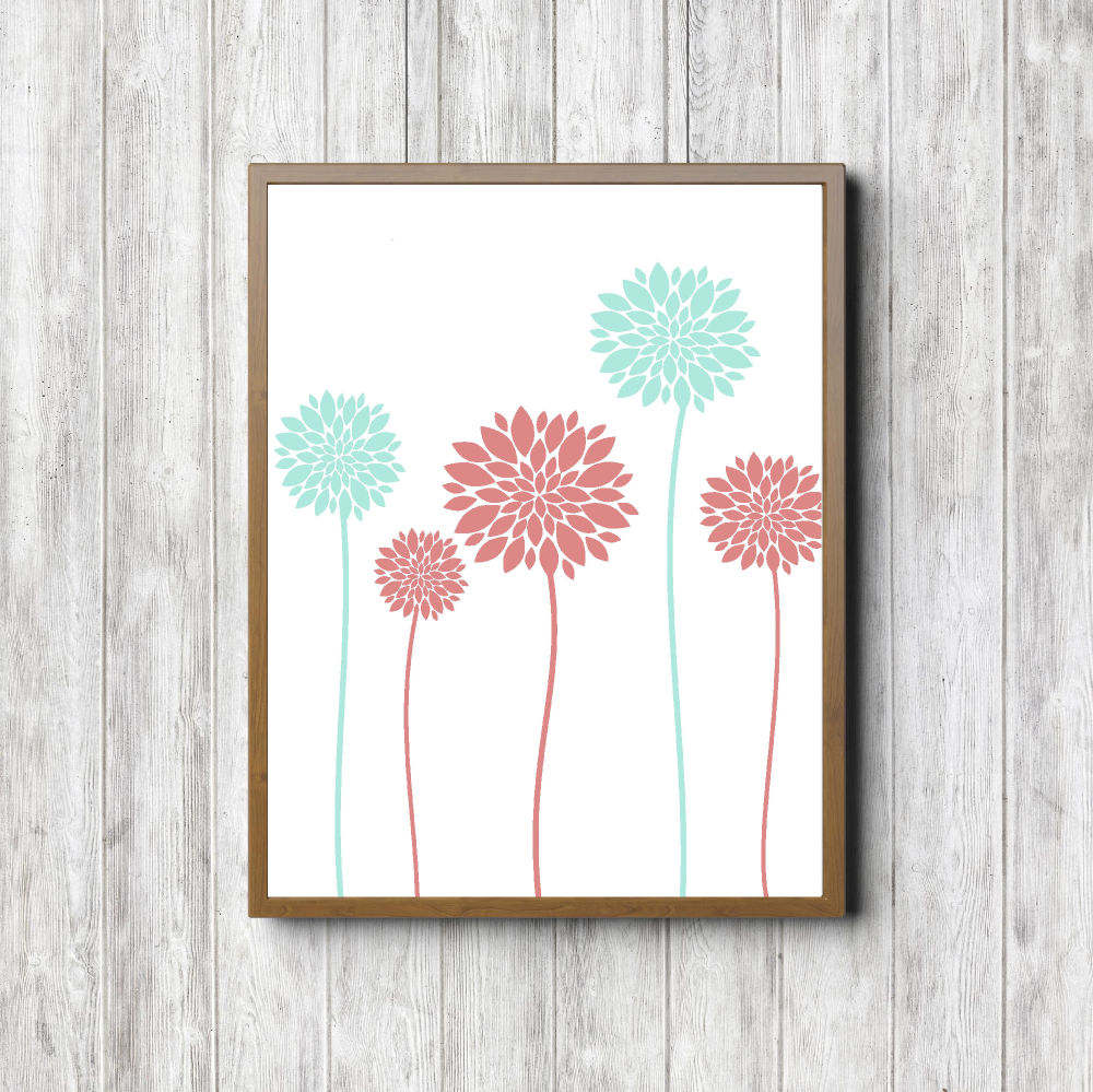Mint & Coral Girls Room Printable