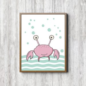 Mint & Pink Crab Nautical Nursery