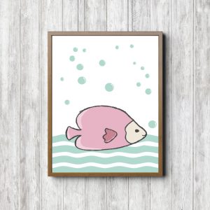 Mint & Pink Fish Nautical Nursery